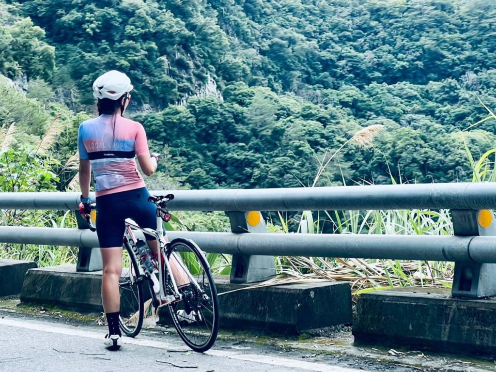 Group cycling in Taiwan mountains