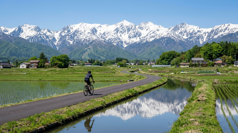 長野安曇野田園單車攻略：北阿爾卑斯雪山倒影、大王山葵農場與千國街道50公里慢遊