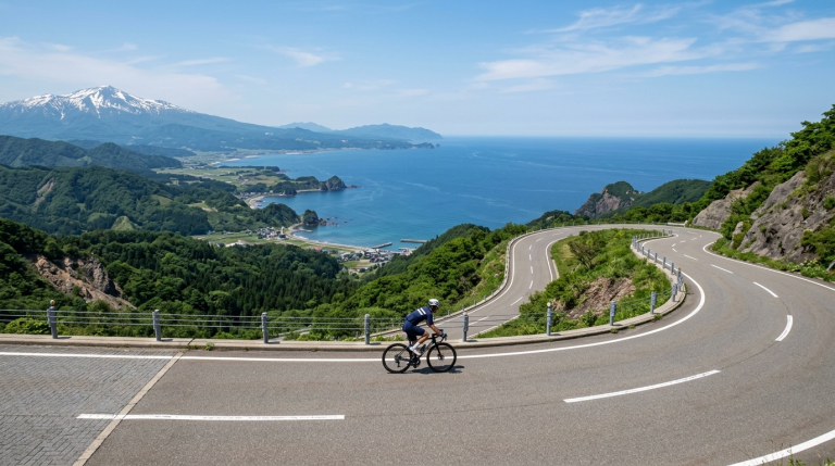 秋田山形鳥海山藍線單車攻略：鳥海Blue Line跨海山岳挑戰、日本海絕壁展望與湧水飛島慢遊