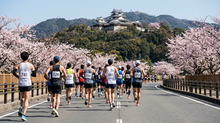 愛媛馬拉松完整指南：松山城古風賽道、傳說水龍頭蜜柑汁與道後溫泉賽後修復全攻略
